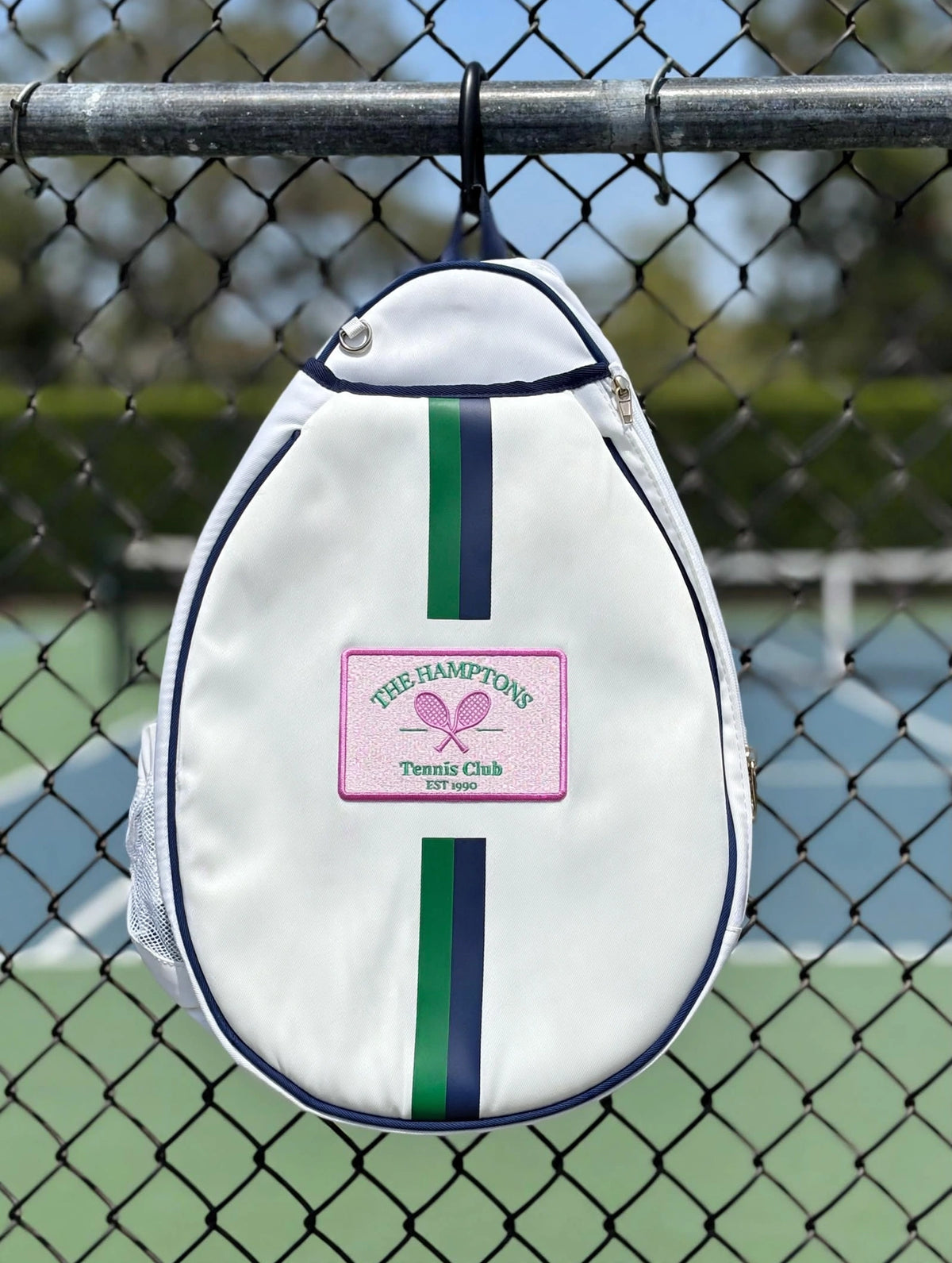 Tennis Racket Bag - Hamptons Tennis Club - White