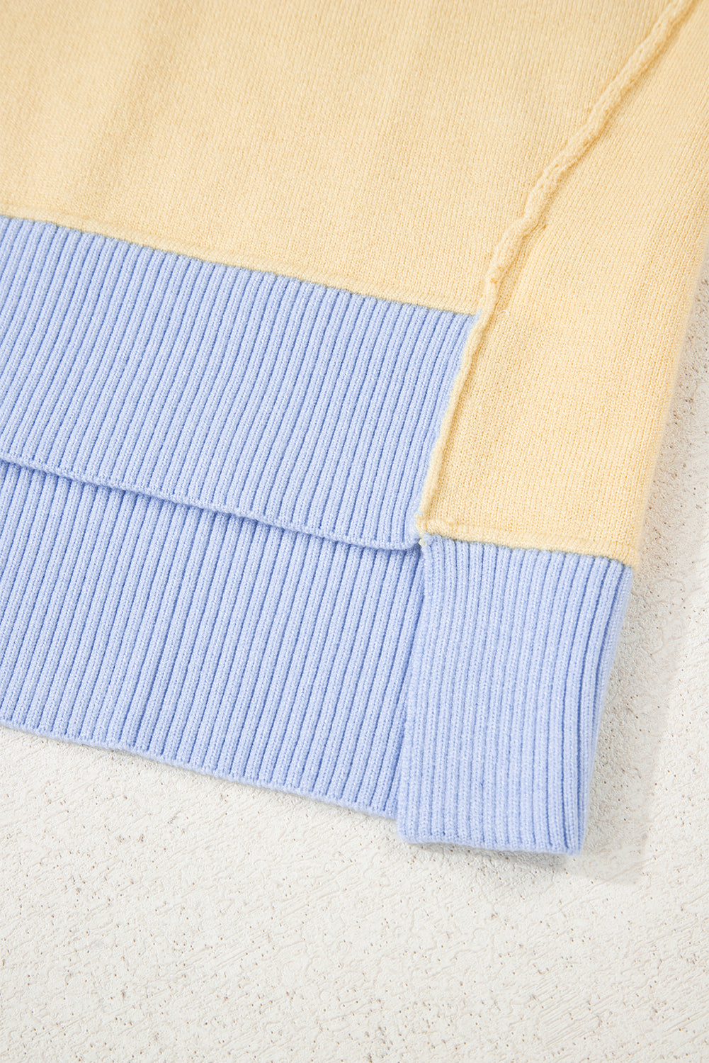 Limoncello Sky Blue Striped Patchwork Collar Sweater