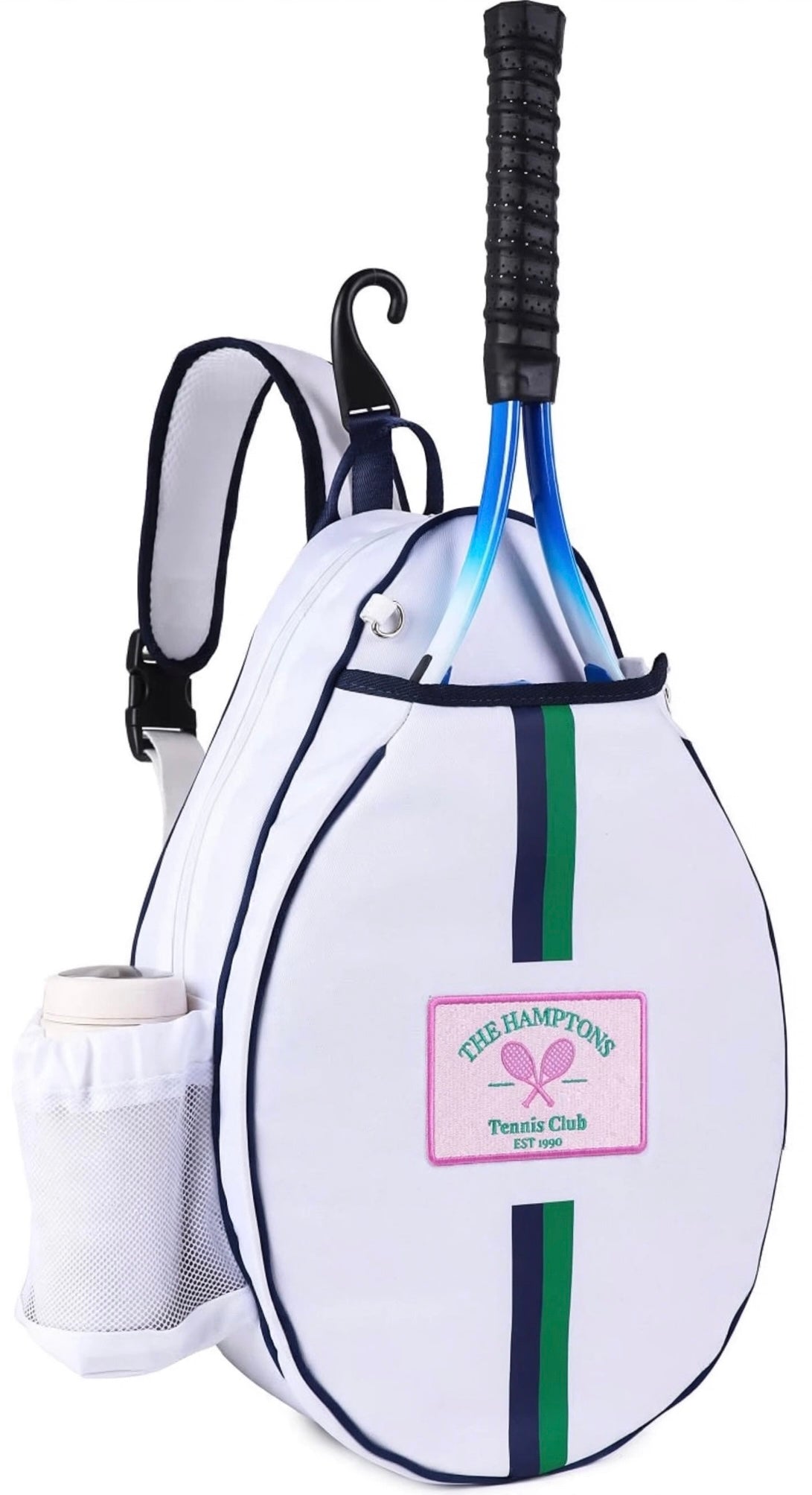 Tennis Racket Bag - Hamptons Tennis Club - White