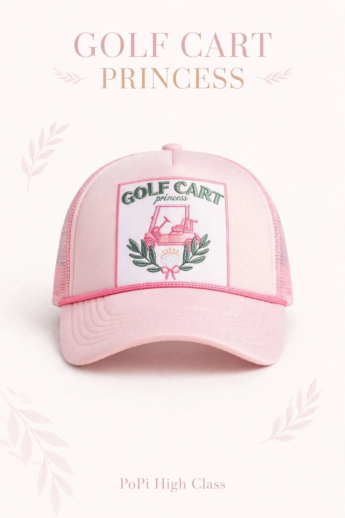 Pink Tri Color Mesh Trucker Cap - Golf Cart Princess