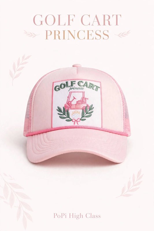 Pink Tri Color Mesh Trucker Cap - Golf Cart Princess