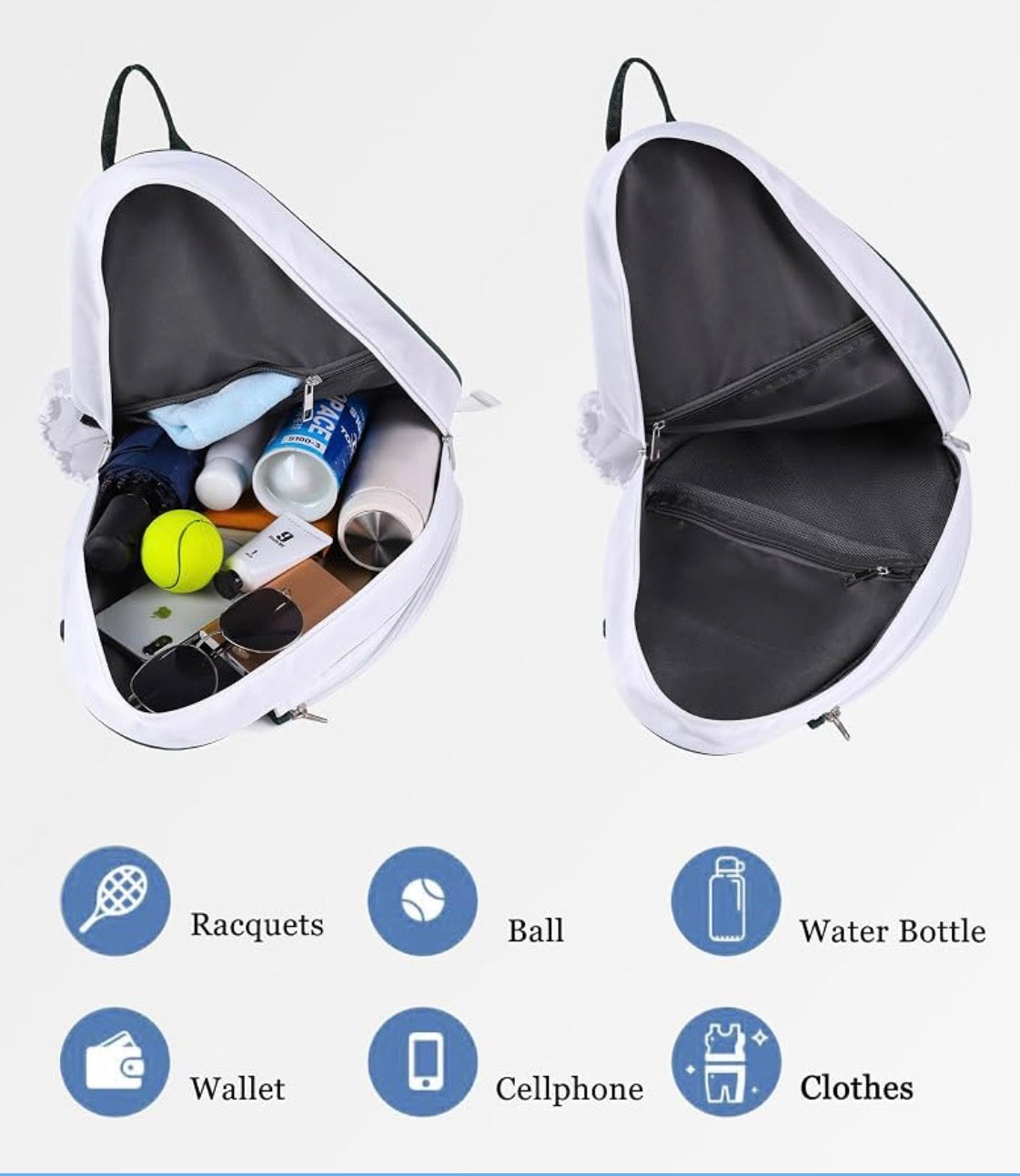 Tennis Racket Bag - Hamptons Tennis Club - White