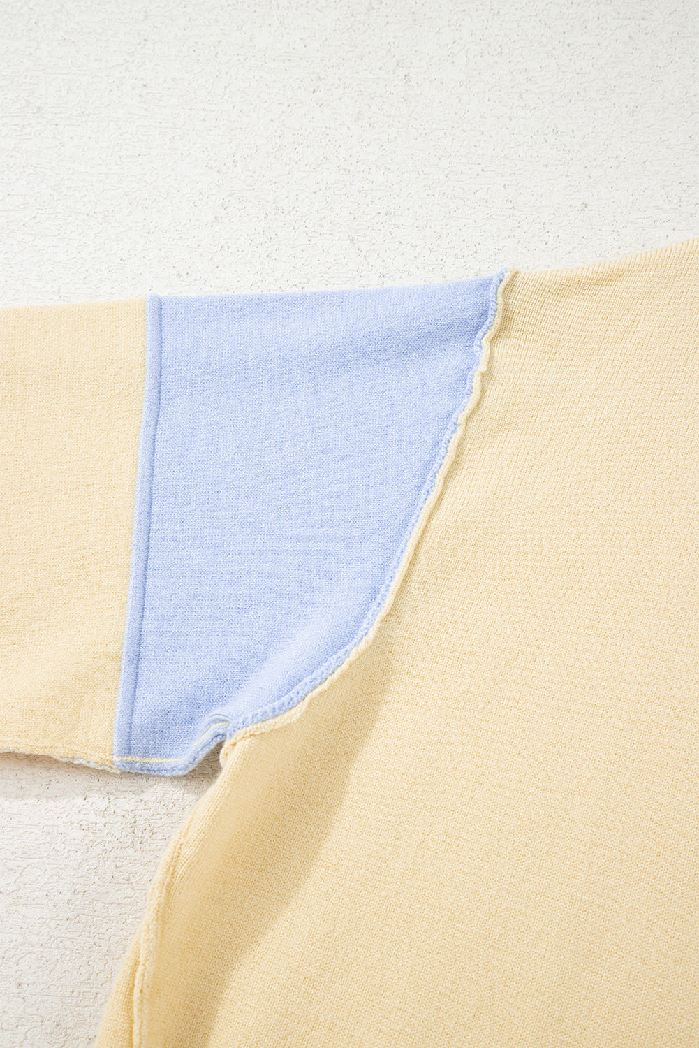 Limoncello Sky Blue Striped Patchwork Collar Sweater