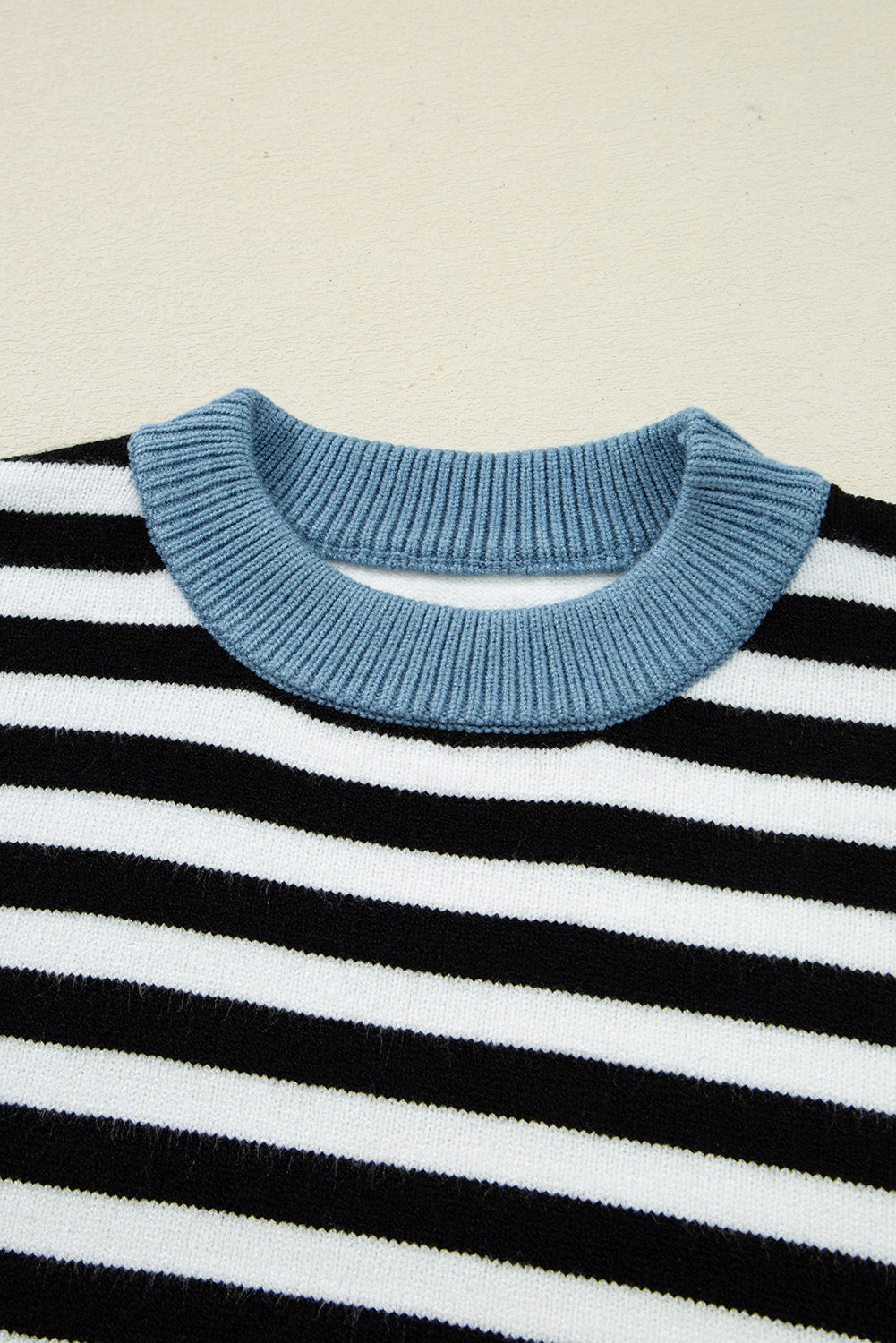 Black Striped Color Block Sweater